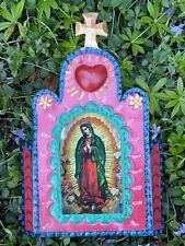 Tin Nicho with Guadalupe , Red, Mexican Tin Nicho picture