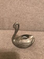 Vintage Small Metal Swan Candle Holders Silver? Brass? picture