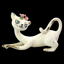 Lefton Cat Figurine Siamese Long Neck Bisque Porcelain Japan Vintage #3212 READ picture