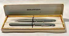 1940's Sheaffer Craftsman Fountain Pen & Mechanical Pencil Set Gray - in box picture