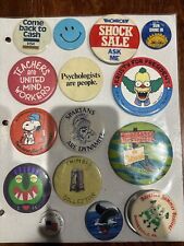 Random Vintage Pin-back Buttons/pins Lot #70 Protected In Sheet picture