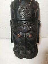 Vintage African Tribe Wood Carved Crepy Mask picture