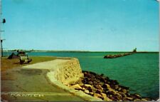 Vtg Bridgeport CT, Breakwater, Lighthouse, Seaside Park Postcard Posted 1971 picture