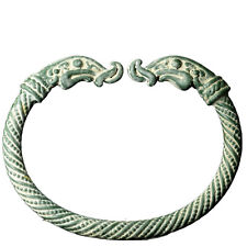(Replica) Ancient Roman Bronze Bracelet Dragon Heads 100-300 AD Green Patina picture