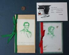 THREE Abraham Lincoln VINTAGE 1945-46-48 Christmas cards VINTAGE Sleeper items - picture