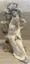 Rare Vintage Retired Lladro Glossy “GEISHA” with Tree & Flowers Figurine #4807 picture