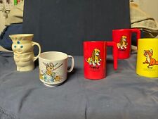 Vtg Lot Children’s Drinking Cups 1970’s , Pillsbury Dough Boy, Disney, Must Read picture