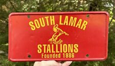 Vintage SOUTH LAMAR STALLIONS Millport, Alabama steel booster license plate picture