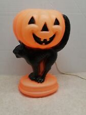  Black Cat Jack-O-Lantern Halloween Lighted Blow Mold Trick or Treat 14