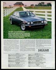 1985 Jaguar XJ6 Series III silver car at horse farm photo vintage print ad picture