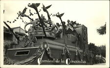 RPPC Carnival de la Concordia Panama parade float ~ 1940s real photo postcard picture