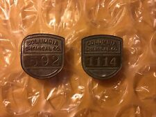 Two Vintage Columbia Chemical Employee ID Badges, Whitehead & Hoag picture