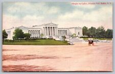 Albright Art Gallery Delaware Park Buffalo New York Horse Carriage VTG Postcard picture