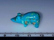 Native Zuni Carved Turquoise Bear Fetish Signed By Sadie Laahty (d.) picture