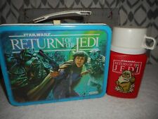 Vintage 1983 Star Wars Return Jedi Metal Lunch Box Aladdin Lunchbox With Thermos picture