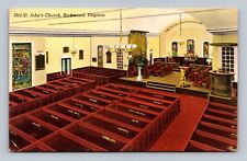 Old St John's Church Interior Richmond Virginia VA Unposted Vintage Postcard picture