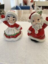 Vintage 1979 Adorable Mr. & Mrs. Santa Claus Ceramic Figurines picture