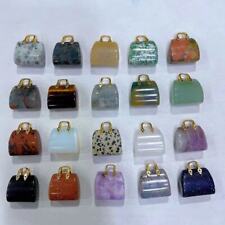 50pc Natural Crystal Small Handbag Engraved  Pendant Gift picture