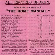 1891 The Home Manual & Magazine Salesman Advertising Paper Ephemera C34 picture
