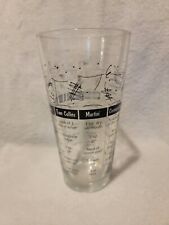 Vintage Libby Barware Drink Recipe Cocktail Mixer Shaker Glass 6 3/4