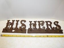 Vintage His/Hers or Hers/His 16 inch Metal Keychain Rack w/ 5 Pegs picture