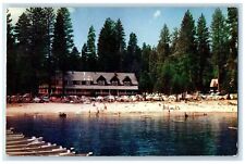 c1950's Pinecrest Lake Showing Beach and Lodge Pinecrest California CA Postcard picture