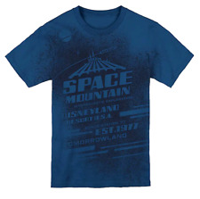 Disneyland Space Mountain 40th Anniversary 2017 T-shirt Size 2X Blue AOP Graphic picture