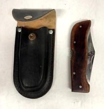 Vintage Maxam LB440 Folding Lock Back Hunting Knife w/ Sheath 6 5/8x3x1 3/8