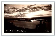 RPPC Photographer Clarence Christian Titled Sunset Columbia River Oregon 1950's picture