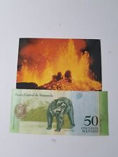 Hawaiian Volcano Erupting Big Island Hawaii HI Postcard 50 Venezuela currency  picture