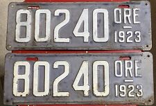 Nice All Original Pair Of 1923 Oregon License Plates. 80240 ORE picture