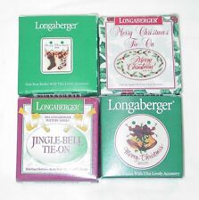 4 NEW LONGABERGER CHRISTMAS BASKET TIE-ON'S - 1994, 1995, 1998, & 2000 picture