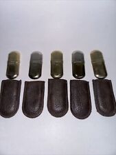 Vintage Marlboro Brass No 6 Lighter w/Original Leather Sleeve Case *Lot Of 5* picture