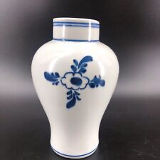 Vintage Old Chinese Blue & White Porcelain Vase Flowers Floral W/ Marking 7” Tal picture