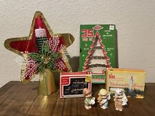 Vintage Christmas Lot Mercury Glass Ornaments, Tree Topper, Candles & More picture