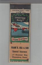 Matchbook Cover Frank R. Hill & Son Insurance Waynesburg, PA picture