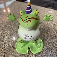 Fanciful Frogs Westland Giftware Hoppy Happy Birthday Bobble Figurine 11909 picture