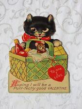 Vintage Valentine, A Cat and a Mouse on a Picnic picture