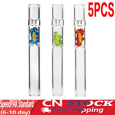 5pcs Thick Glass Tobacco Glass Pipes Reusable One Hitter Smoking Tube Pipe 105MM picture