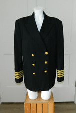 VTG U.S. Navy Officer Captain Dress Blue Jacket Double Breasted Sport Coat 39R picture