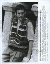 1993 Press Photo Fashions-Grey black cream wool blend vest by Pronto Uomo picture