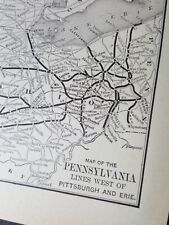 ◇1896 original train route Map PENNSYLVANIA RAILROAD COMPANY west of Pittsburgh  picture