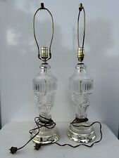 Pair of Vintage Crystal Glass Fine Cut Table Lamp picture