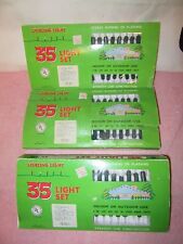 3 Vintage Sets of 35 CLEAR Sterling Lights Christmas Lights - New in Package picture