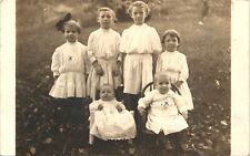 FAMILY OF SIX GIRLS original real photo postcard rppc NEW CASTLE PENNSYLVANIA PA picture