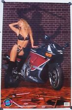 Motorcycle Poster 1992 Kawasaki ZX Ninja Rad & Bad Model Girl Sword picture