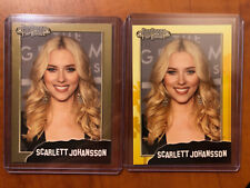 2008 Popcardz #4-  Scarlett Johansson 2 card lot.  Base Card and  Gold Parallel  picture