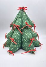Vintage Hand Made Stuffed Fabric Christmas Tree 12in picture