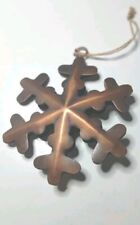 Large Metal Work 3D Copper-Colored Snowflake Hanging Christmas Tree Ornament  picture