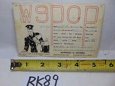 VINTAGE QSL CARD AMATEUR RADIO HISTORY POSTAL STAMP 1935 EVANSTON IL. W9POP picture
